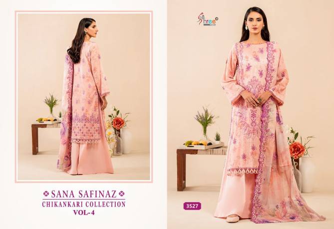 Sana Safinaz Chikankari Vol 4 By Shree Cotton Printed Pakistani Suits Wholesale Shop In Surat
